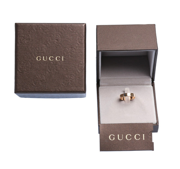 グッチ ピンクゴルード K18PG ピンクゴールド アイコン GG リング 指輪 レディース GUCCI 9号 中古