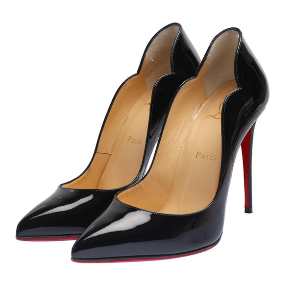 クリスチャンルブタン 靴 レッドソール ブラック エナメル 牛革 パンプス レディース Christian Louboutin 中古