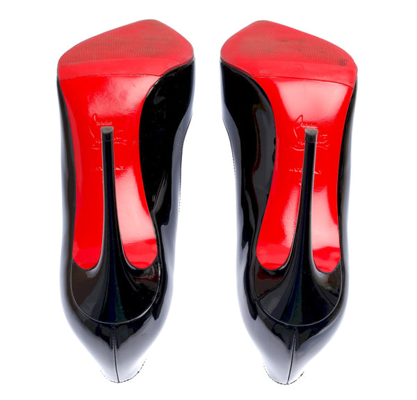 クリスチャンルブタン 靴 レッドソール ブラック エナメル 牛革 パンプス レディース Christian Louboutin 中古