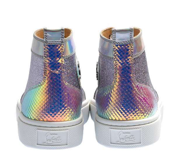 クリスチャンルブタン 靴 スニーカー シルバー レザー ラインストーン スニーカー レディース Christian Louboutin 中古