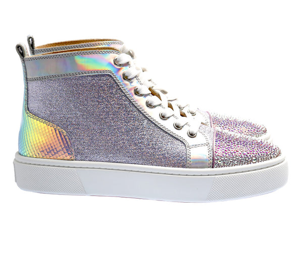 クリスチャンルブタン 靴 スニーカー シルバー レザー ラインストーン スニーカー レディース Christian Louboutin 中古