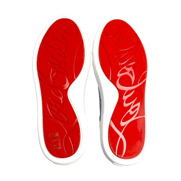 クリスチャンルブタン 靴 スニーカー シルバー レザー ラインストーン スニーカー レディース Christian Louboutin 中古