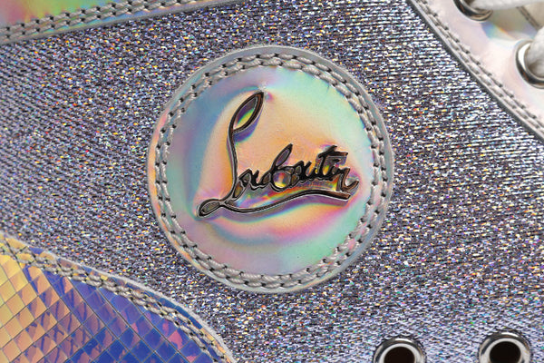 クリスチャンルブタン 靴 スニーカー シルバー レザー ラインストーン スニーカー レディース Christian Louboutin 中古