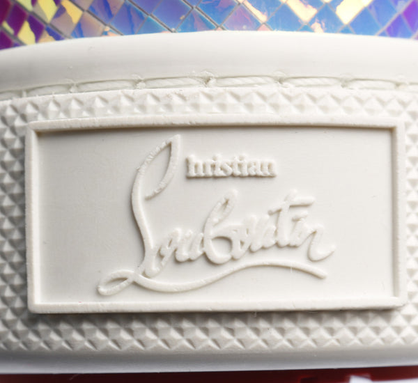 クリスチャンルブタン 靴 スニーカー シルバー レザー ラインストーン スニーカー レディース Christian Louboutin 中古