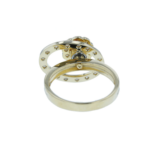 K18YG イエローゴールド ルビー0.48ct ダイヤ0.23ct スウイングダイヤ リング 指輪 レディース 13号 【中古】