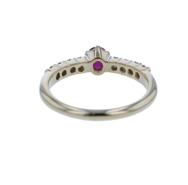 K18YG イエローゴールド ルビー0.45ct ダイヤ0.25ct リング 指輪 レディース 12号 中古