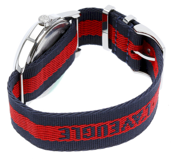 グッチ マルシェデメルヴェイユ シルバー ナイロン ステンレス 腕時計 レディース GUCCI クオーツ ネイビー文字盤 【中古】