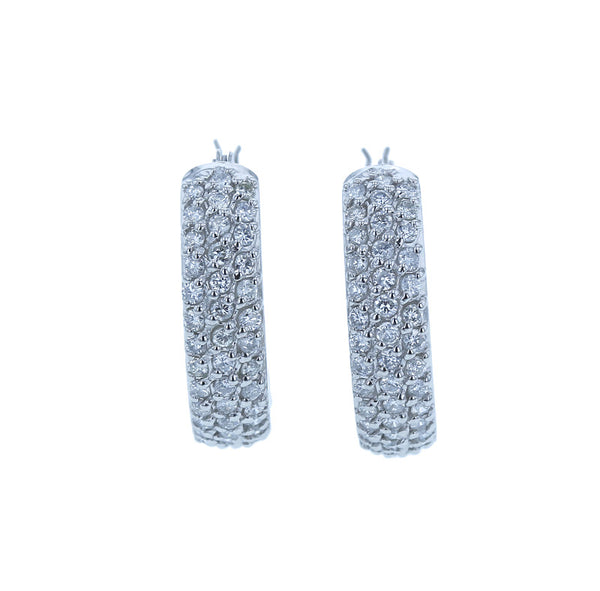 Pt900 プラチナ ダイヤ0.50ct×2 エタニティ ピアス レディース 中古