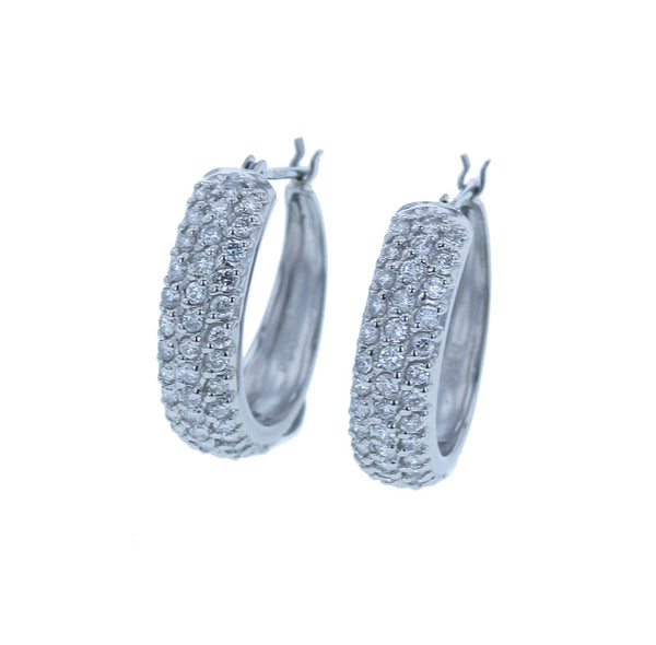 Pt900 プラチナ ダイヤ0.50ct×2 エタニティ ピアス レディース 中古