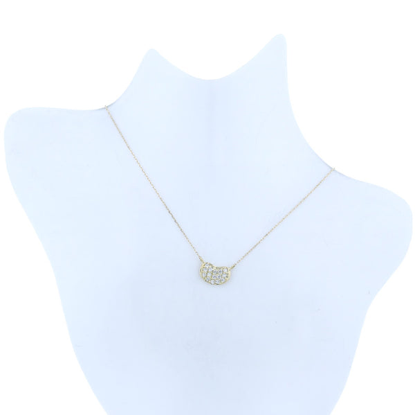 K18YG イエローゴールド ダイヤ0.15ct ネックレス レディース 中古