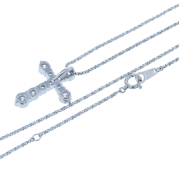 Pt900 プラチナ Pt850 プラチナ ダイヤ2.024ct クロスモチーフ ネックレス レディース 【中古】