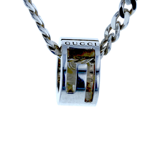 グッチ SV925 シルバー Gリング ネックレス レディース GUCCI 中古
