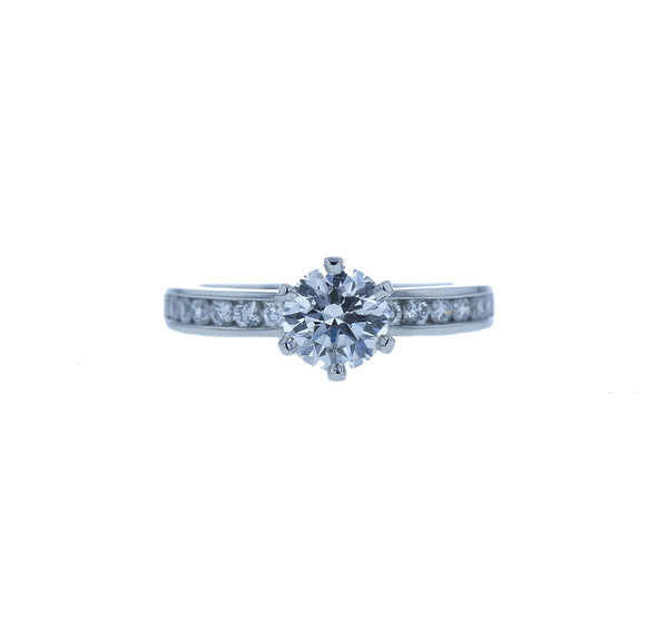 ティファニー Pt950 プラチナ ダイヤ0.63ct ソリティア　チャネルセッティング リング 指輪 レディース TIFFANY&Co. 6.5号 中古