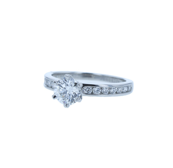 ティファニー Pt950 プラチナ ダイヤ0.63ct ソリティア　チャネルセッティング リング 指輪 レディース TIFFANY&Co. 6.5号 中古