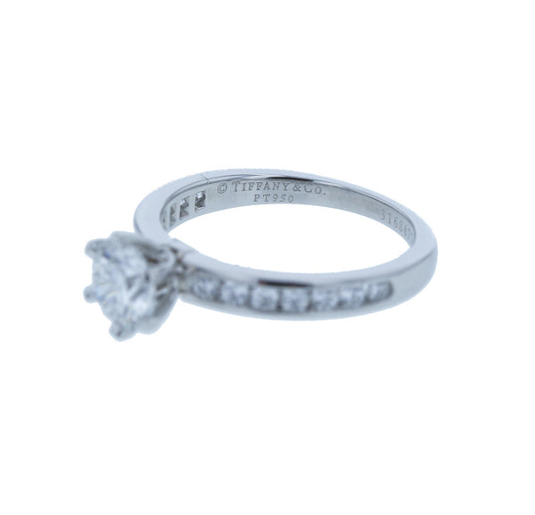 ティファニー Pt950 プラチナ ダイヤ0.63ct ソリティア　チャネルセッティング リング 指輪 レディース TIFFANY&Co. 6.5号 中古