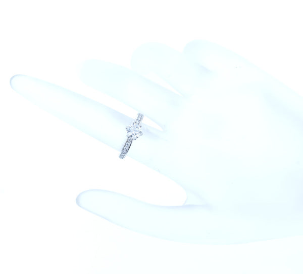 ティファニー Pt950 プラチナ ダイヤ0.63ct ソリティア　チャネルセッティング リング 指輪 レディース TIFFANY&Co. 6.5号 中古