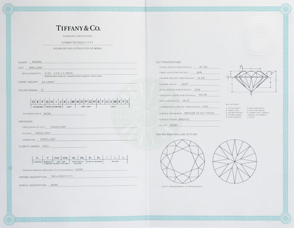 ティファニー Pt950 プラチナ ダイヤ0.63ct ソリティア　チャネルセッティング リング 指輪 レディース TIFFANY&Co. 6.5号 中古
