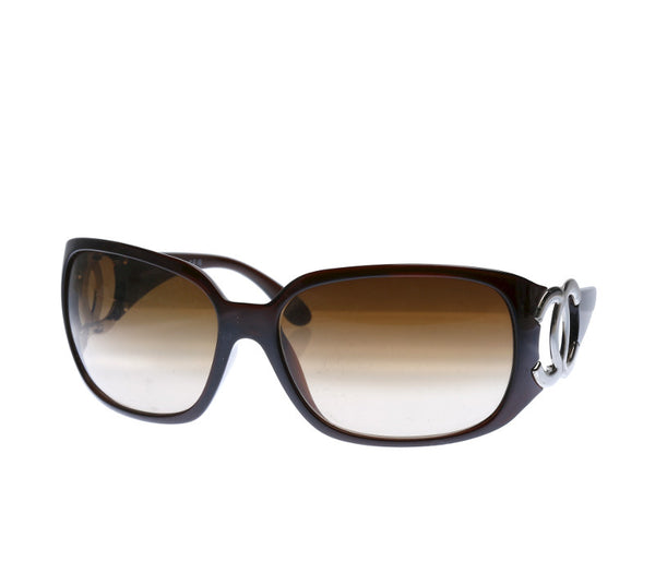 シャネル ココマーク ６４口16 ブラウン プラスチック サングラス レディース CHANEL 中古