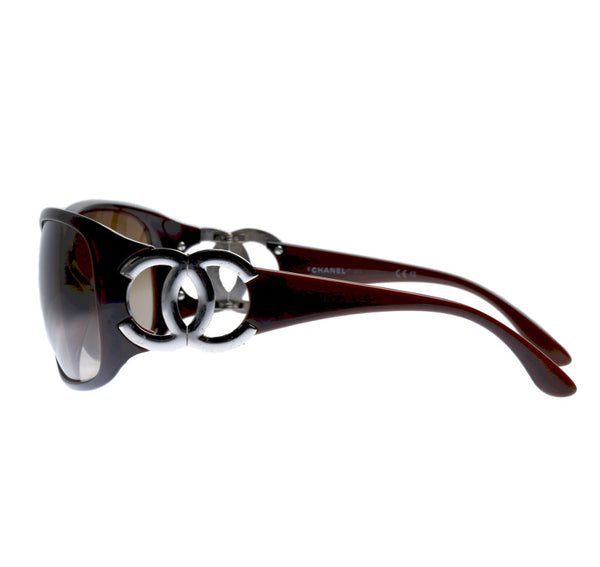 シャネル ココマーク ６４口16 ブラウン プラスチック サングラス レディース CHANEL 中古