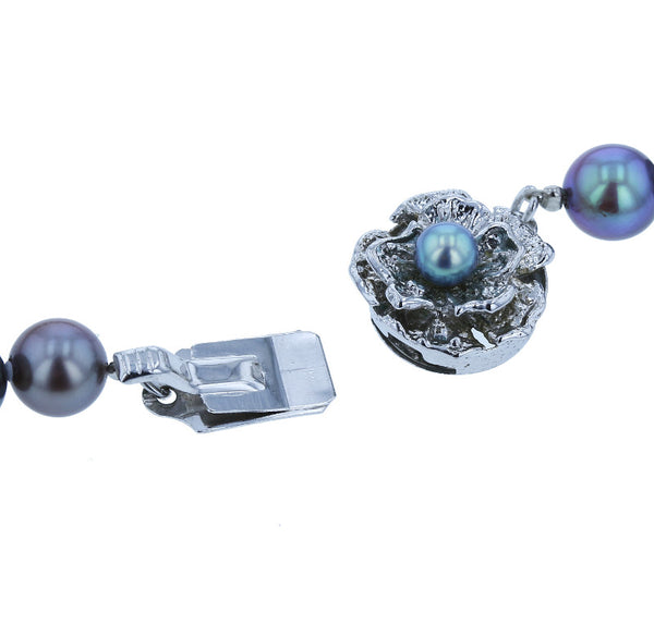 メッキ アコヤパール7mm～7.5mm ネックレス レディース 中古