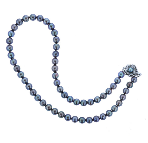 メッキ アコヤパール7mm～7.5mm ネックレス レディース 中古