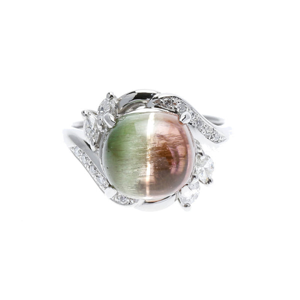 Pt900プラチナ トルマリン6.74ct ダイヤ0.331ct リング 指輪  13号 中古