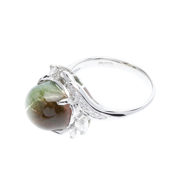 Pt900プラチナ トルマリン6.74ct ダイヤ0.331ct リング 指輪  13号 中古