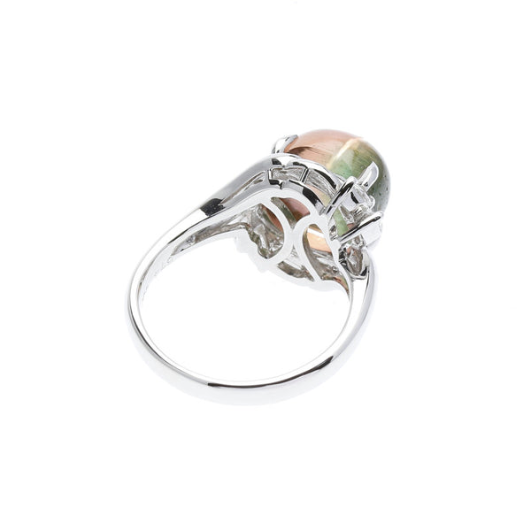 Pt900プラチナ トルマリン6.74ct ダイヤ0.331ct リング 指輪  13号 中古