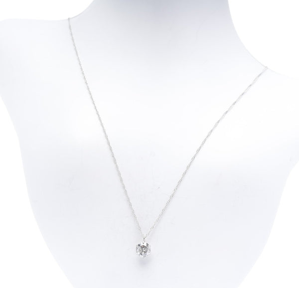 Pt900 プラチナ Pt850 プラチナ ダイヤ0.5ct ネックレス レディース 【中古】