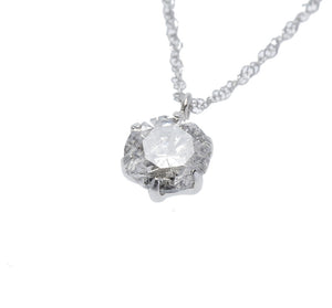 Pt900 プラチナ Pt850 プラチナ ダイヤ0.5ct ネックレス レディース 【中古】