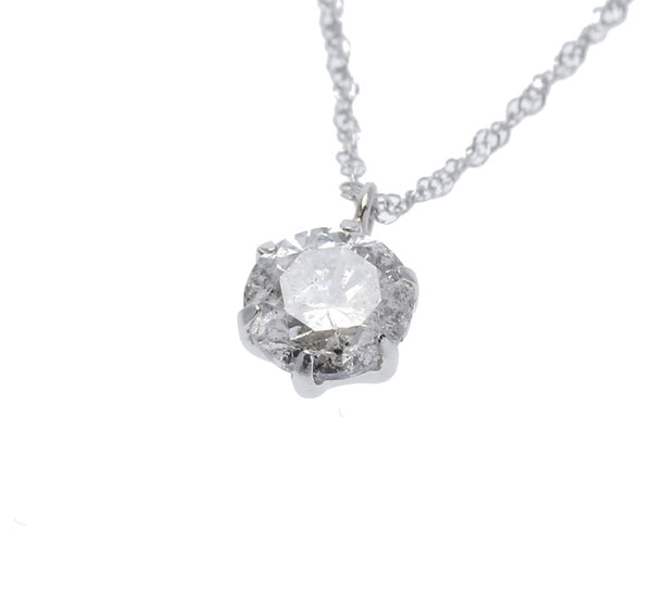 Pt900 プラチナ Pt850 プラチナ ダイヤ0.5ct ネックレス レディース 【中古】