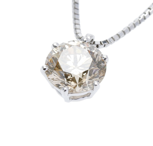 Pt900 プラチナ Pt850 プラチナ ダイヤ1.16ct ネックレス レディース 中古