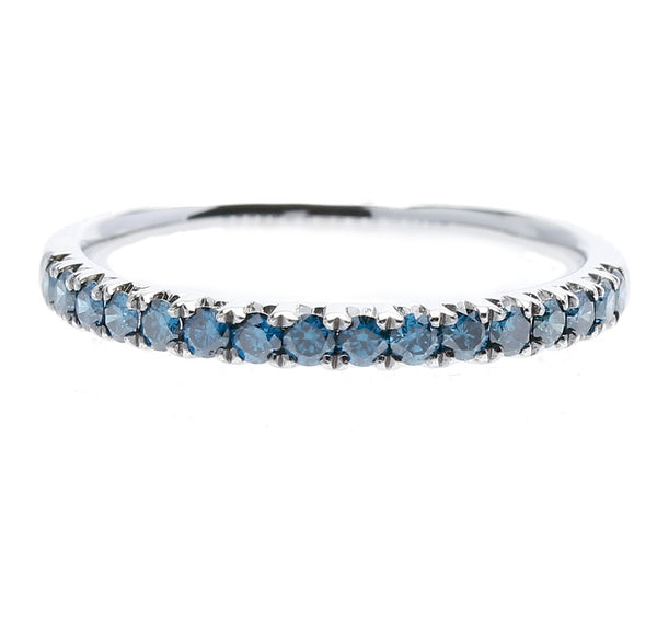 K18ホワイトゴールド ブルーダイヤモンド ブルーダイヤ0.35ct リング 指輪  13号 中古
