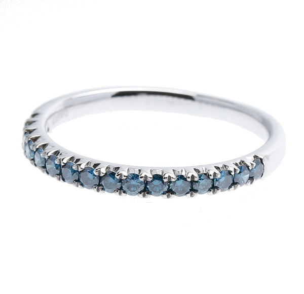K18ホワイトゴールド ブルーダイヤモンド ブルーダイヤ0.35ct リング 指輪  13号 中古