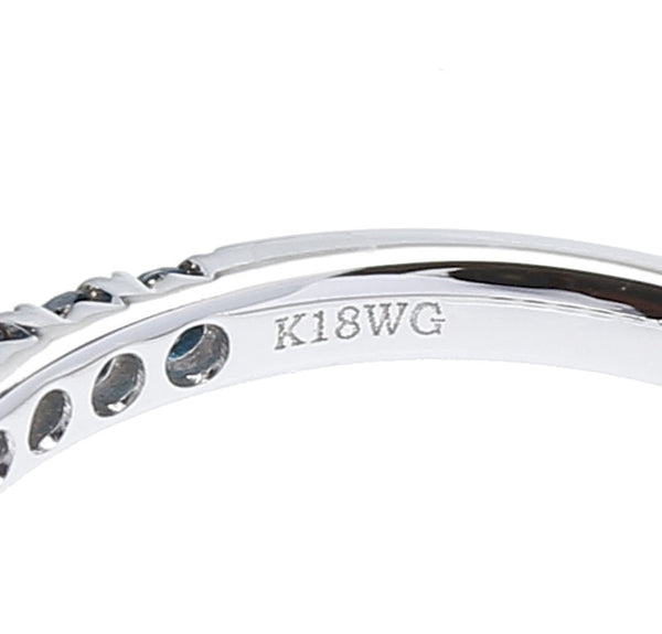 K18ホワイトゴールド ブルーダイヤモンド ブルーダイヤ0.35ct リング 指輪  13号 中古