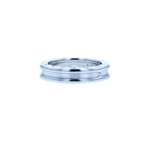 ブルガリ シルバー K18WG ホワイトゴールド B-ZERO1 ビーゼロワン リング 指輪 ユニセックス BVLGARI 14号 中古