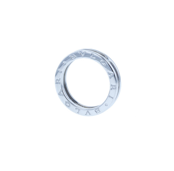 ブルガリ シルバー K18WG ホワイトゴールド B-ZERO1 ビーゼロワン リング 指輪 ユニセックス BVLGARI 14号 中古
