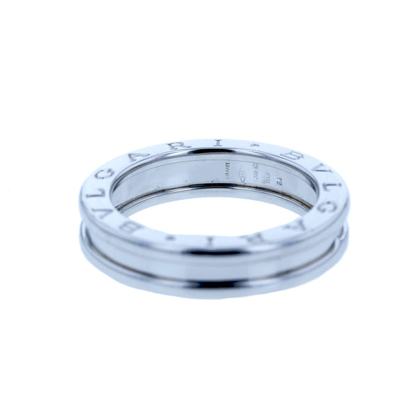 ブルガリ シルバー K18WG ホワイトゴールド B-ZERO1 ビーゼロワン リング 指輪 ユニセックス BVLGARI 14号 中古
