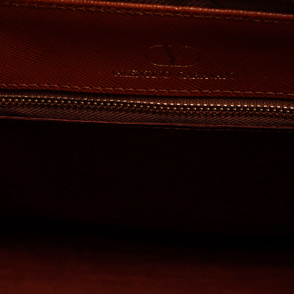 ヴァレンチノ ブラウン レザー ハンドバッグ ショルダーバッグ 2WAY レディース Valentino 中古