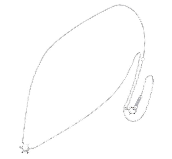 Pt900 プラチナ Pt850 プラチナ ダイヤ0.4ct ネックレス レディース 中古