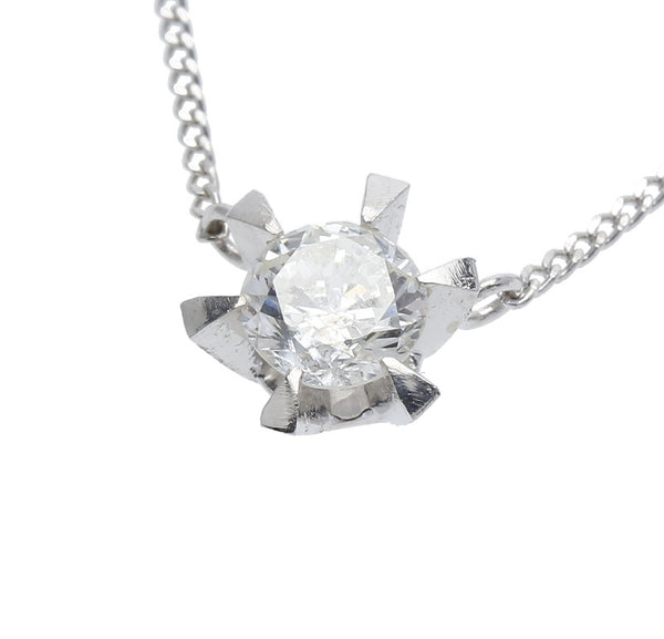 Pt900 プラチナ Pt850 プラチナ ダイヤ0.4ct ネックレス レディース 中古