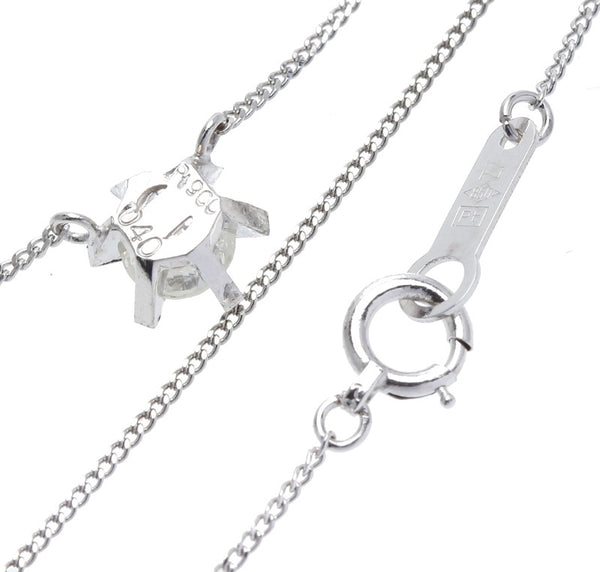 Pt900 プラチナ Pt850 プラチナ ダイヤ0.4ct ネックレス レディース 中古