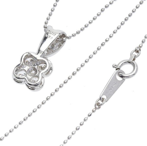 Pt900 プラチナ Pt850 プラチナ ダイヤ0.5ct ネックレス レディース 中古