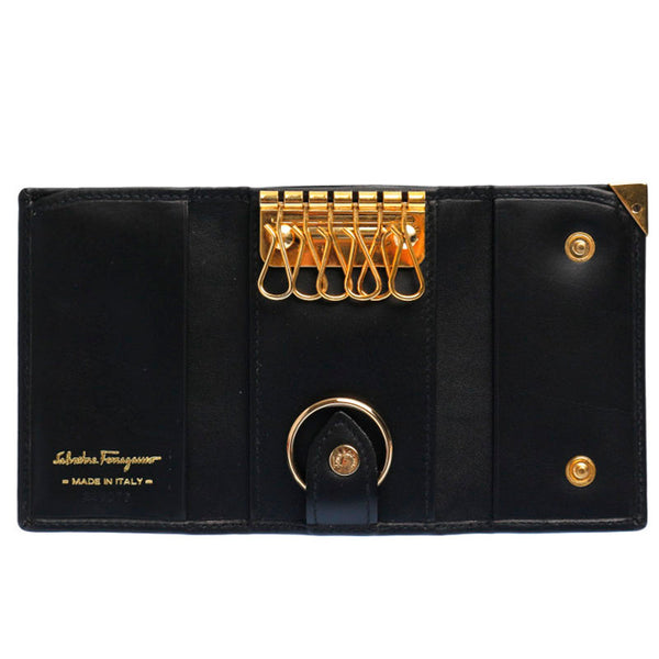 サルヴァトーレフェラガモ ブラック レザー キーケース レディース Salvatore Ferragamo 中古
