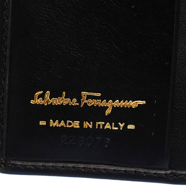 サルヴァトーレフェラガモ ブラック レザー キーケース レディース Salvatore Ferragamo 中古