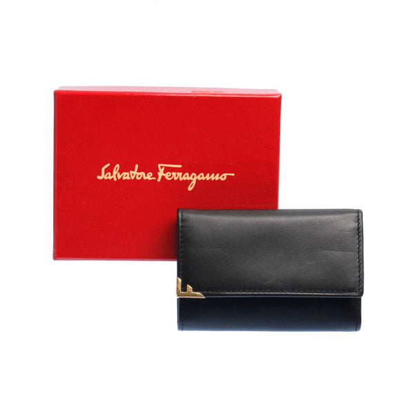 サルヴァトーレフェラガモ ブラック レザー キーケース レディース Salvatore Ferragamo 中古