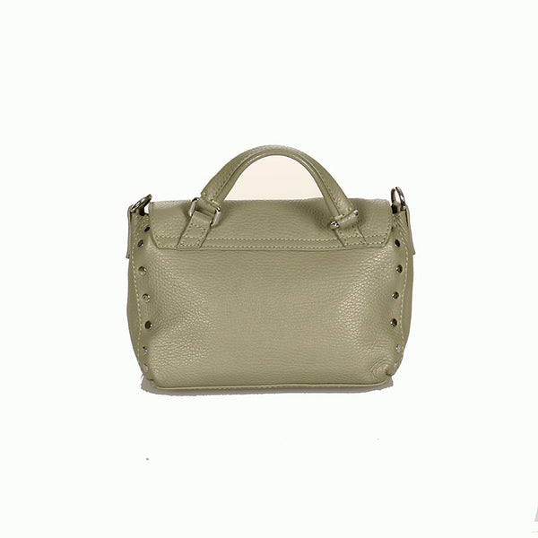 ザネラート ポスティーナ ライトグレー レザー ハンドバッグ ショルダーバッグ2way レディース ZANELLATO 【中古】