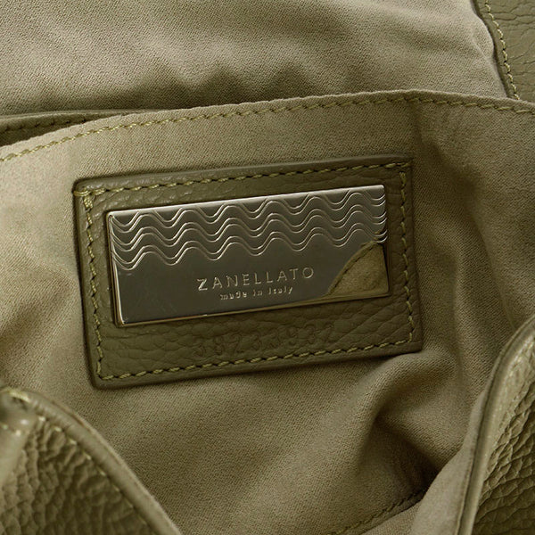 ザネラート ポスティーナ ライトグレー レザー ハンドバッグ ショルダーバッグ2way レディース ZANELLATO 【中古】