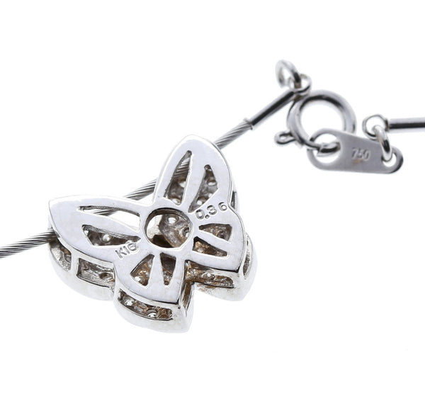 K18ホワイトゴールド ダイヤモンド ダイヤ0.36ct ネックレス  中古