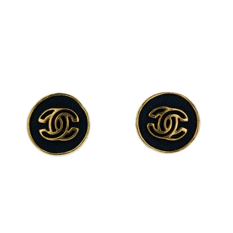 シャネル ゴールド ブラック メッキ ココマーク ピアス レディース CHANEL 中古